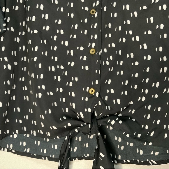 Sofia Vergara dotted button up blouse with gold buttons sz small like new - Picture 2 of 7